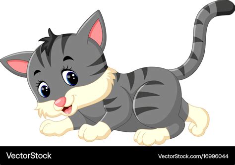 Cute Cat Cartoon Royalty Free Vector Image Vectorstock