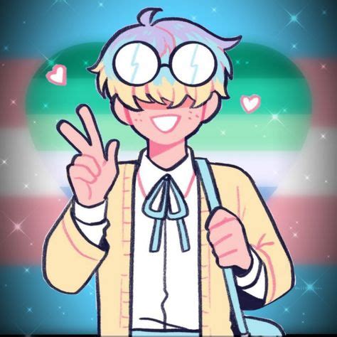 Transgender MLM Gay Pride Icon Pfp Nerd Boyfriends
