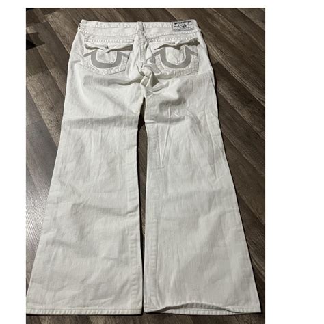 True Religion Baggy Jeans Insane Rare White Trueys Depop