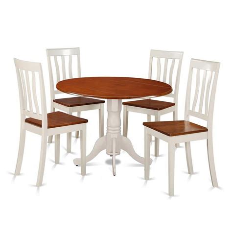 East West Furniture Dublin Dining Set With Solid Wood Chairs