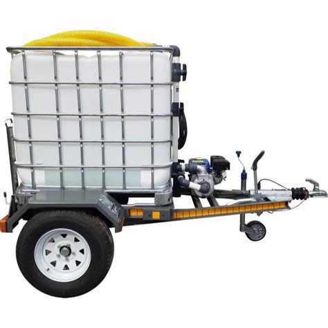 1000l Water Bowser Trailer 25bar 1 Outlet Flowbin Braked Flowbins