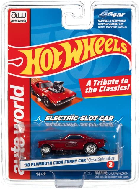 Amazon Auto World Hot Wheels Classics Gear S Plymouth Cuda HO Scale Slot Car Toys