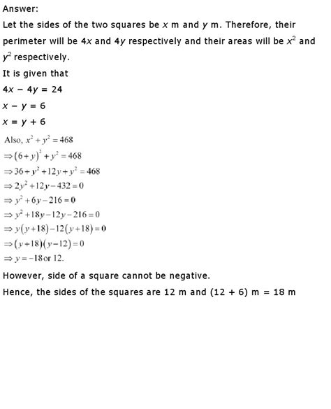 Ncert Solutions Class 10th Maths Chapter 4 Quadratic Equations Pdf