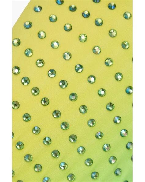 Self Portrait Crystal embellished Dégradé Bandeau Bikini Top in Green Lyst