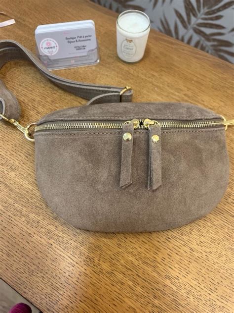 Sac Banane Beige Taupe Daim Et Cuir Plumrose Boutique