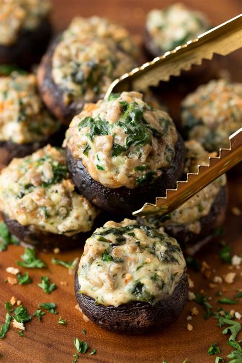 Vegetarian Stuffed Mushrooms Peas And Crayons