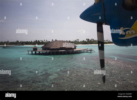 Seaplane landing - Maldives Stock Photo - Alamy