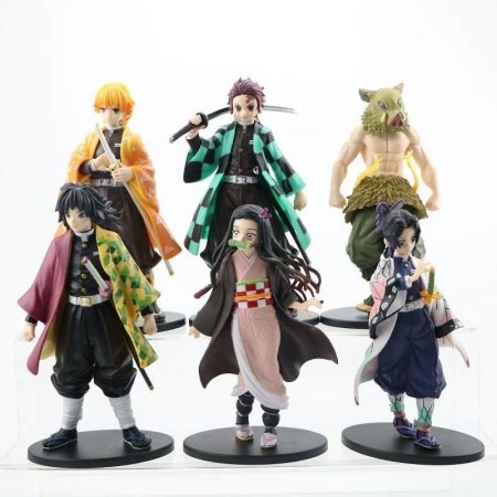 Kit 6 Bonecos Demon Slayer Kimetsu No Yaiba Action Figure Tanjiro