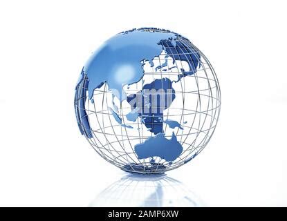 Stylized Earth Globe Oceania View With Grey Continents Stock Photo Alamy