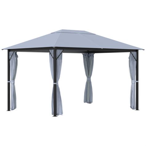 Myhomekeepers 13 Ft W X 10 Ft D Metal Patio Gazebo Wayfair