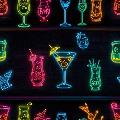 Premium Photo Tropical Cocktail Neon Sign Summer And Vacation Design Night Bright Neon Sign