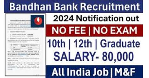 Bandhan Bank Recruitment 2024 Apply Online Notification For Multiple 8000 10th Pass