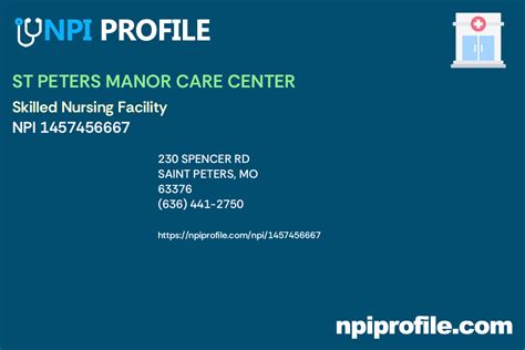 St Peters Manor Care Center Npi 1457456667 Skilled Nursing Facility