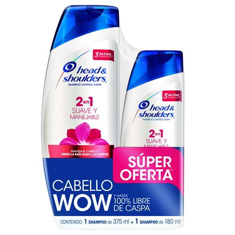 Shampoo Head Shoulders 2 En 1 Suave Y Manejable 375ml Y 180ml DelSol