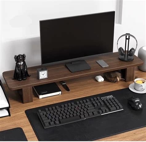 Carpentray Wooden Cm Computer Monitor Stand Monitor Riser Desk Shelf