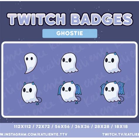 Cute Ghost Twitch Sub Badges Bit Badge Pack Emotes Etsy