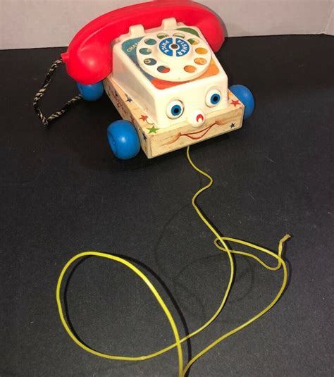 1985 Fisher Price Classic Chatter Phone Rotary Pull Along Toddler