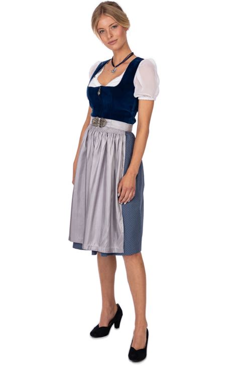 Marjo Midi Dirndl 2tlg 65cm INKA Saphir Alpenclassics De