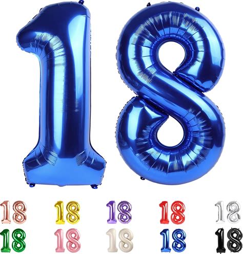 Amazon.com: 18 Balloon Numbers, Numbers 18 Balloons 40 In, 18th ... 