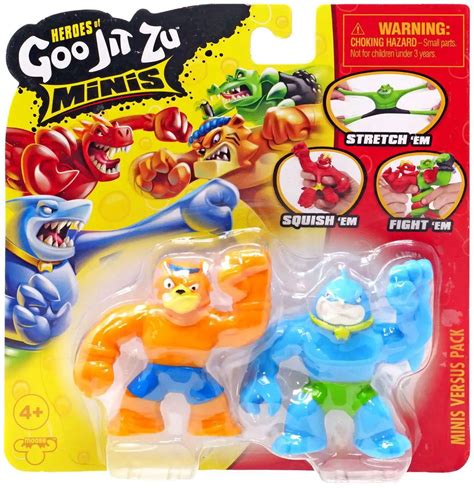 Heroes of Goo Jit Zu Wubber Warriors MINIS Thrash Tygor Figure 2-Pack ...