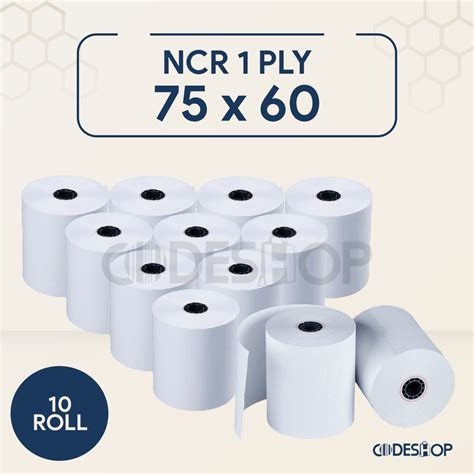 Jual Kertas Kasir HVS NCR 75 X 60 Mm Rangkap 1 Isi 10 Roll Shopee