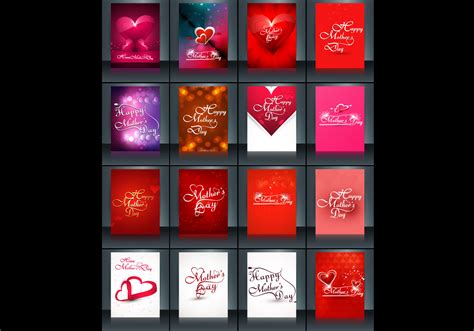 Collection Of Cards For Mother's Day 106721 Vector Art at Vecteezy