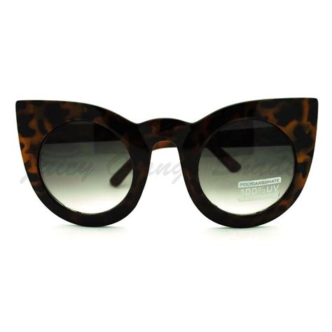 Oversized Round Cateye Sunglasses Womens Vintage Retro Eyewear Ebay