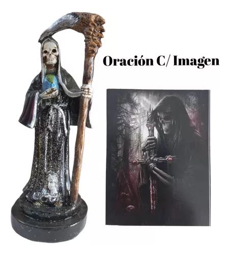 Santa Muerte Flaquita Protectora Ritualizada Resina Oracio Meses