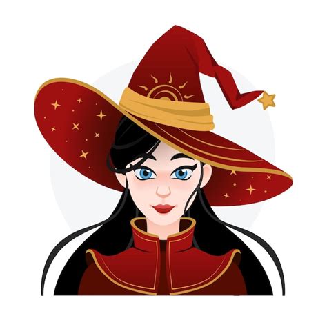 Premium Vector Pretty Asian Stargazer Witch Avatar For Advertising