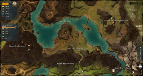 Découvre Guild Wars II Cartographie Hinterlands Harathis Zone 35 à 45