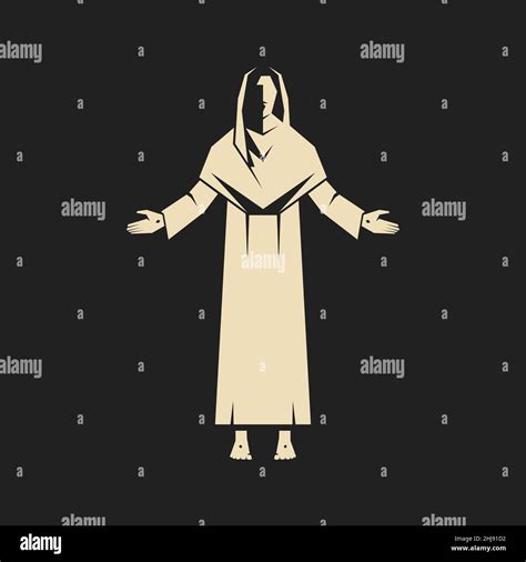 Easter Vector Illustration Resurrected Lord Jesus Christ Stock Vector