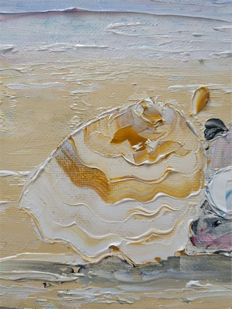 Sea Shell Painting Pearl Painting Sea Art Impasto Original Oil | Etsy