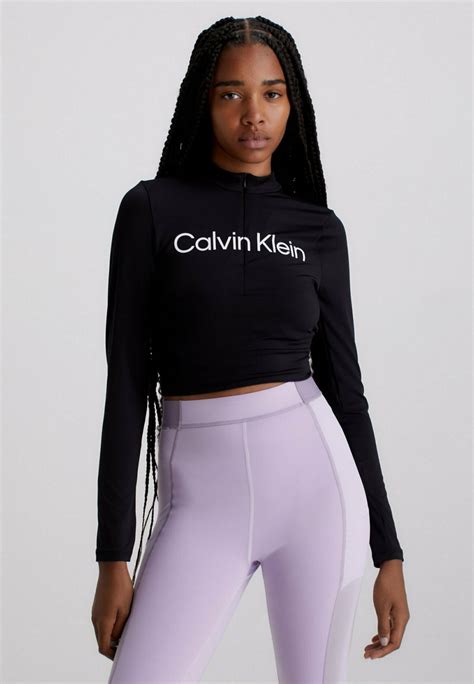 Calvin Klein Performance Quarter Zip Longsleeve Black Beautyzwart Zalandonl