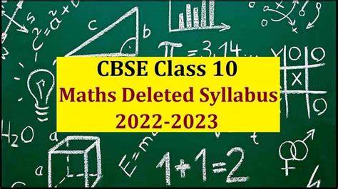 Cbse Class 10 Maths Deleted Syllabus For Board Exam 2023 Check Chapter