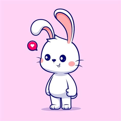 Premium Vector Cute Rabbit Confused Cartoon Vector Icon Illustration