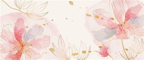 Spring Floral In Watercolor Vector Background Luxury Flower Wallpaper