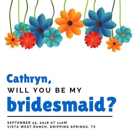 Page 2 Free Printable Be My Bridesmaid Invitation Templates Canva