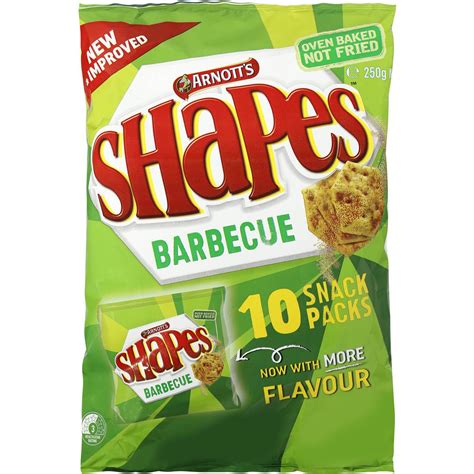 Arnotts Shapes Bbq Original 10 Pack 250g Woolworths