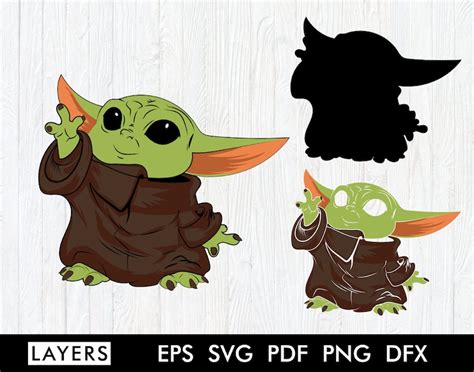 Baby Yoda Svg Layered File For Cricut And Vinyl Cutting Yoda Etsy