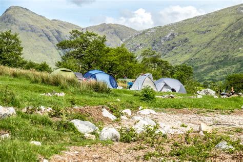 Wild Camping in the Wildernis of Glen Etive, Scotland Stock Image ...