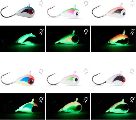 Buy Bassdash Tungsten Ice Fishing Jigs With Glowing Paint Fishing Lures