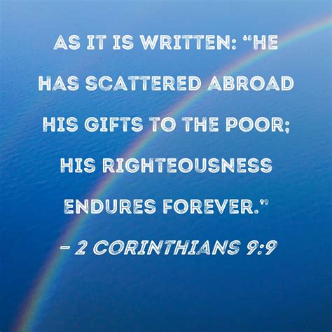 2 Corinthians 99 As It Is Written He Has Scattered Abroad His Ts