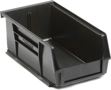 Plastic Stacking Bin 4 1 8 X 7 3 8 X 3 Black Lot Of 24