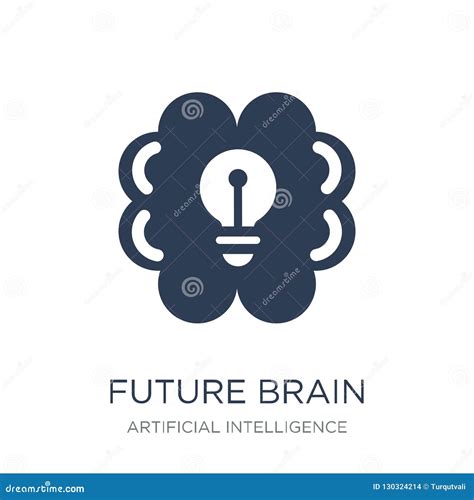 Future Brain Icon Trendy Flat Vector Future Brain Icon On White Stock