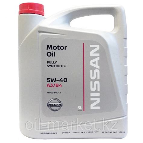 Моторное масло Ниссан / NISSAN MOTOR OIL SAE 5W-40 5L KE90090042 ...