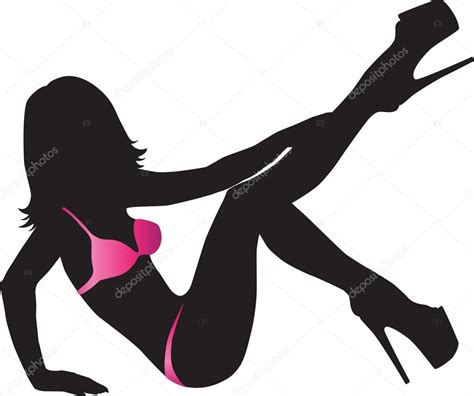 Silhouette Of Girl In Lingerie Stock Vector Image By Primovich 22222039