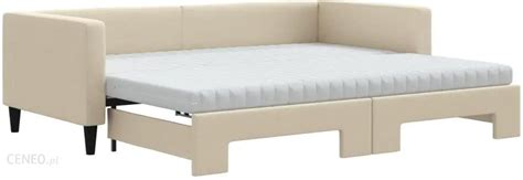 Vidaxl Sofa Rozsuwana Z Materacami Kremowa X Cm Tkanina