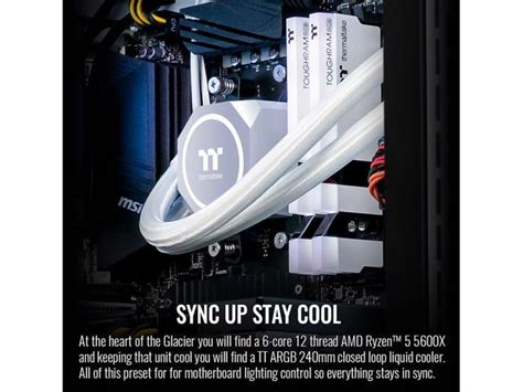 Thermaltake LCGS Glacier 360 Gaming Desktop AMD Ryzen 5 5600X 6 Core