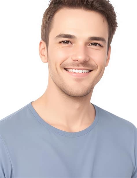 Premium Ai Image Portrait Of Handsome Smiling Man Wearing A Tshirt