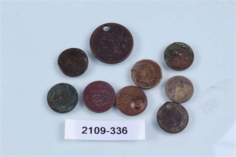 Lot - collection of old pennies with holes in them